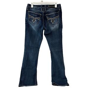 Rock Revival Charlotte Easy Boot Bootcut Blue Jeans Women's 28 x 33" Studded